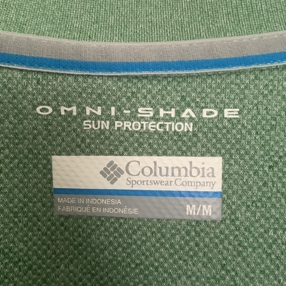 Columbia Polo Style Green Shirt Size M #064 - Picture 5 of 9